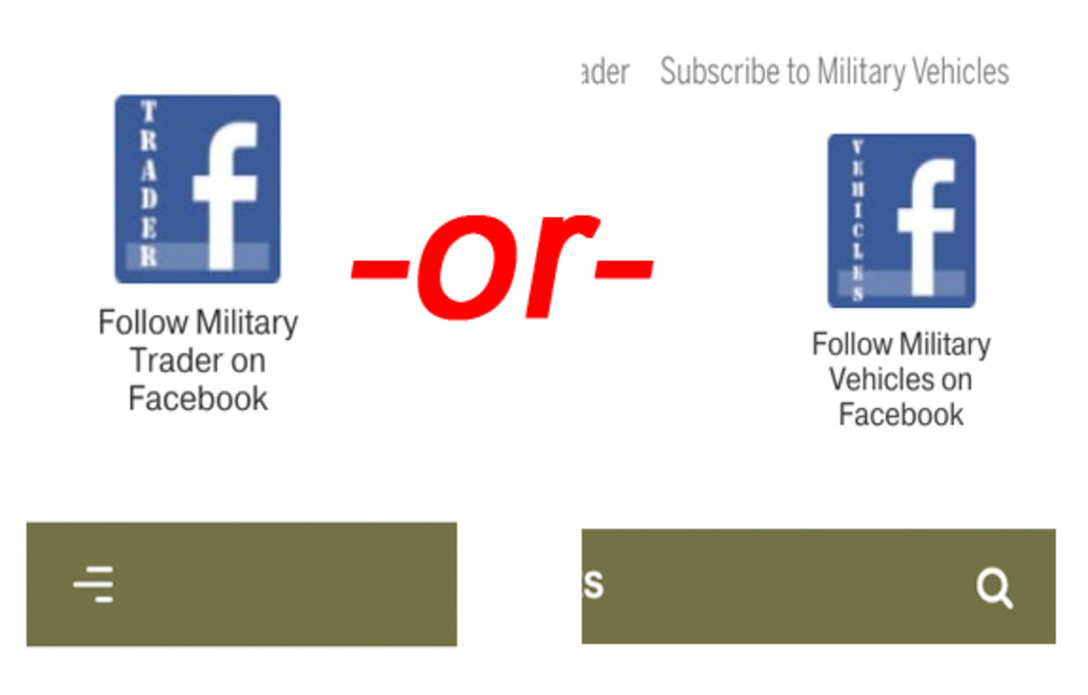 Military Trader on Facebook   - OR -  Military Vehicles Magazine on Facebook