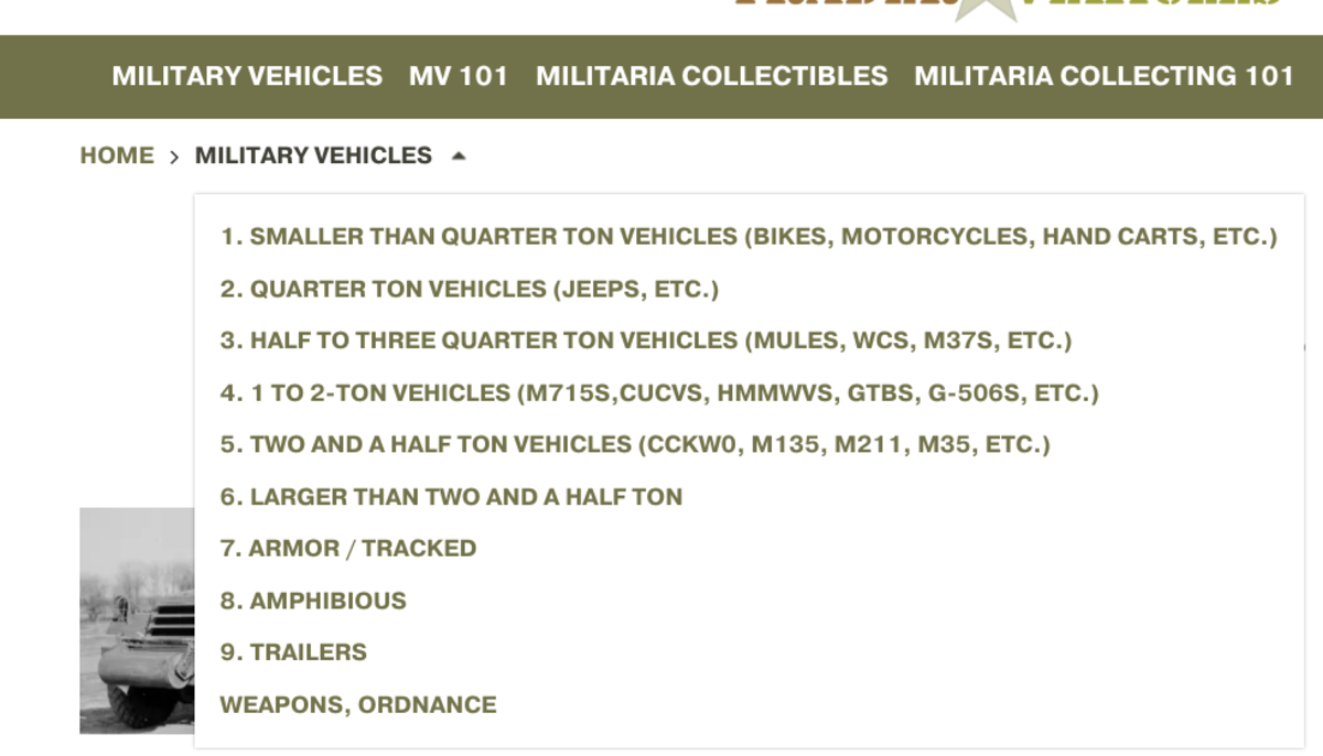 Military Vehicles by TYPE 