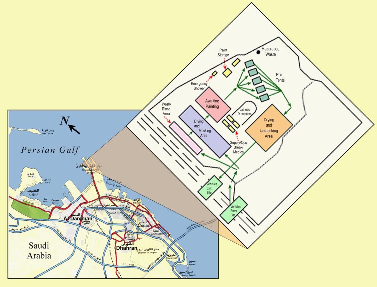 Map of the El Jubayl paint area.