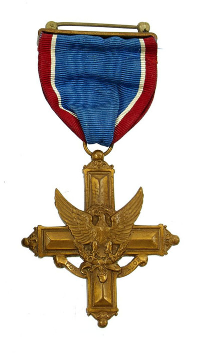 For his actions, Newell Weed received the Distinguished Service Cross. This photo is only a representation — the location of his original cross is unknown.