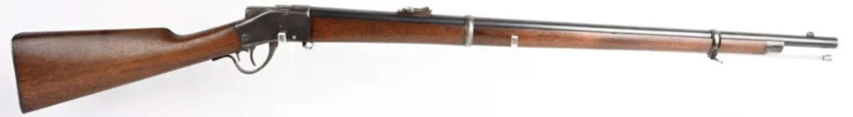 Sharps Model 1878 rifle belonging to NRA’s first secretary and subsequently (in 1886) president Col. George W. Wingate. Extensive documentation supporting ownership, plus medal display and publications authored by Wingate, including original 1873 edition of ‘Manual For Rifle Practice.’