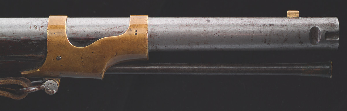 Harpers Ferry Armory modified the barrels to accept the 27-1/4”-long Snell-pattern saber bayonet. T