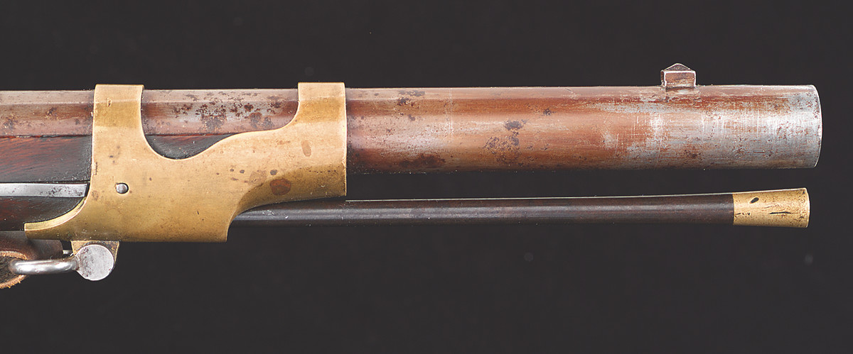 On each rifle, Drake replaced the front blade sight with a block base site suitable for mounting a socket bayonet