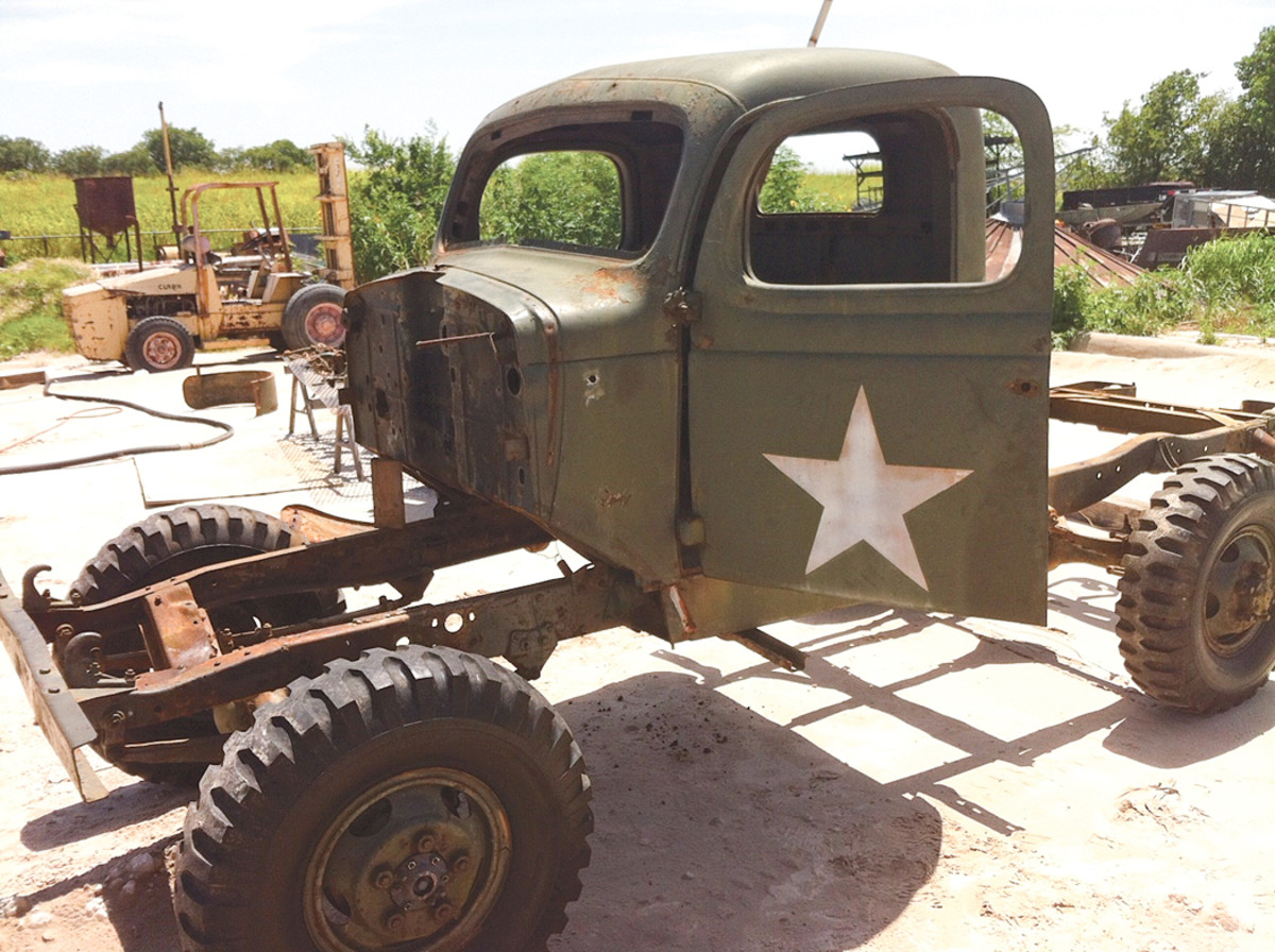 After locating a WC-12 with no rust perforations in the metal, David tore it down to the running gear and cab to prepare for sandblasting.