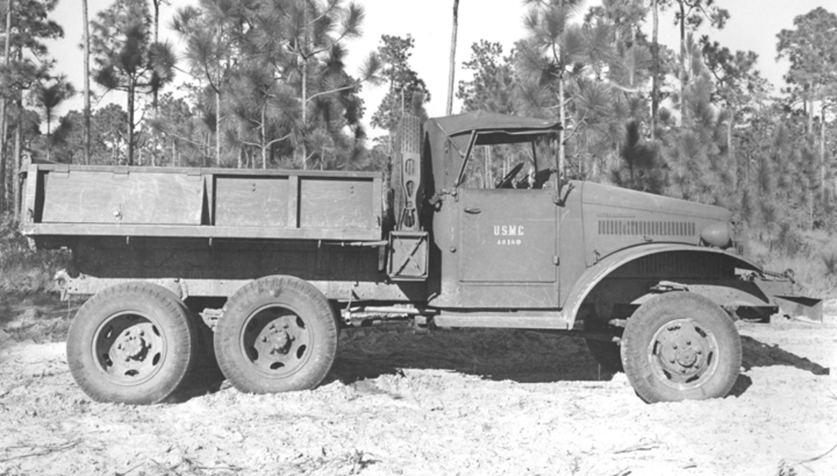 Virtually anywhere the Marines go, the Seabees get there first. Not surprisingly then the M-5H-6 was also produced in a dump truck variant. Built on the short wheelbase chassis, these trucks and the larger 4-ton Diamond T were the two best dump trucks in the military’s inventory during WWII.