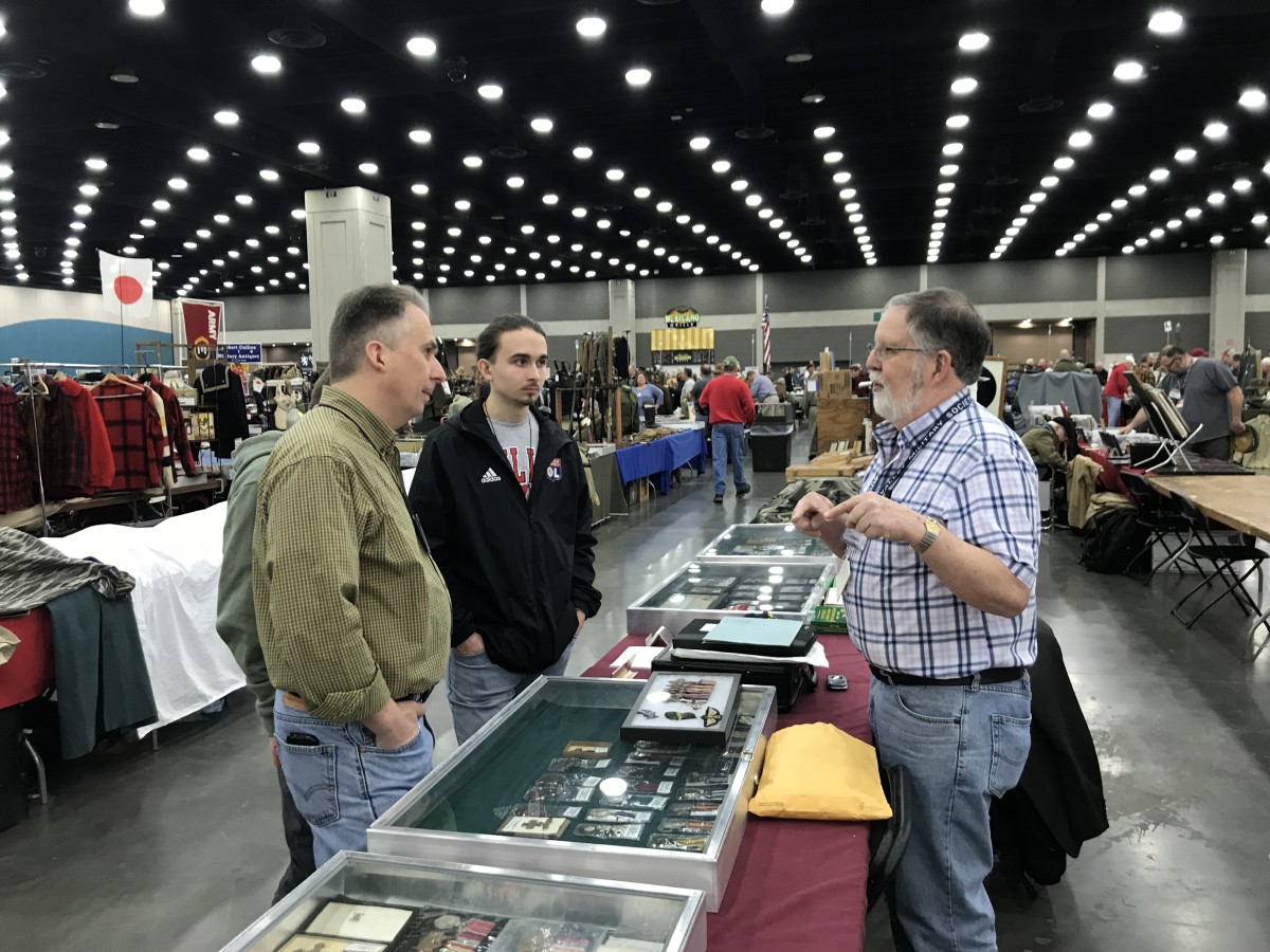 My table neighbor, Steve Ackley.  What a pleasure it was to share space with such a friendly and knowledgeable guy.  He is a big-time medal dealer, so I was salivating over some early British campaign medals he had.