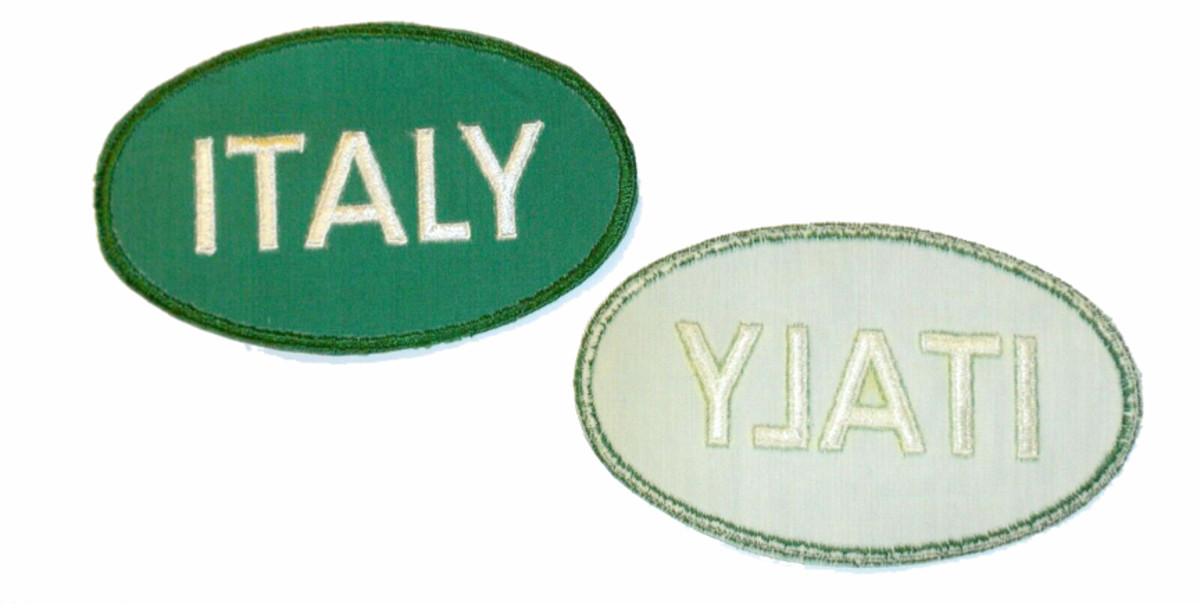 Front and back of Italy shoulder patch.