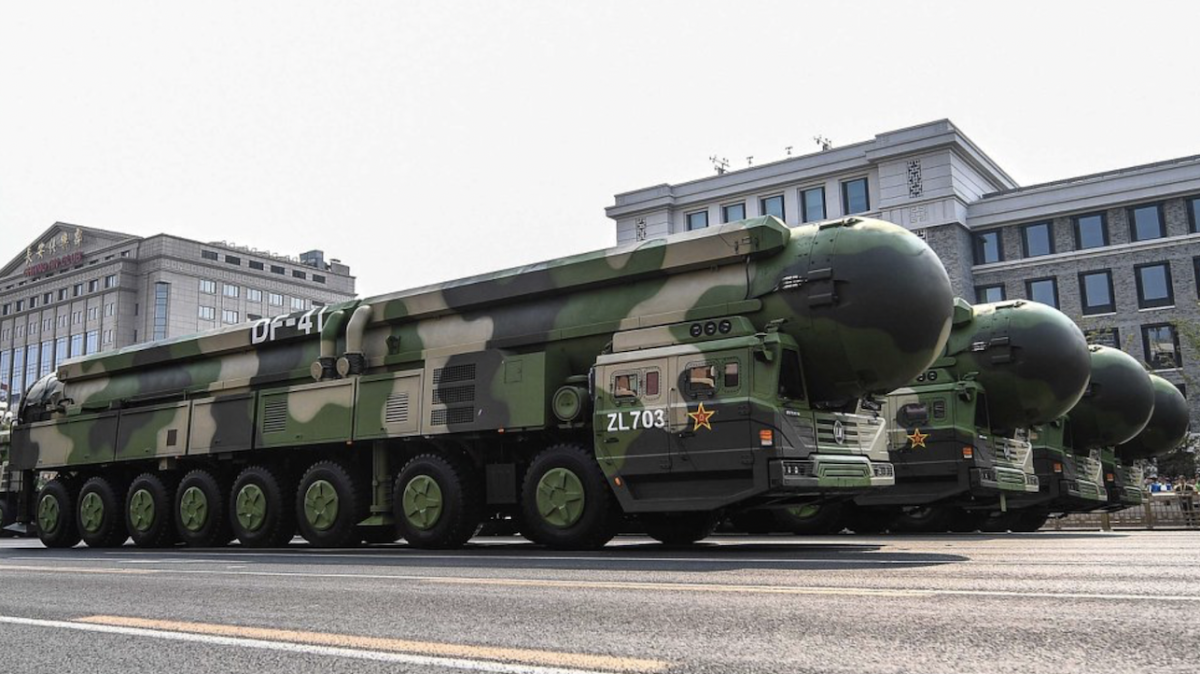 The Dongfeng-41 (DF-41, CSS-20) fourth-generation Chinese solid-fuelled road-mobile intercontinental ballistic missile operated by the People's Liberation Army Rocket Force.