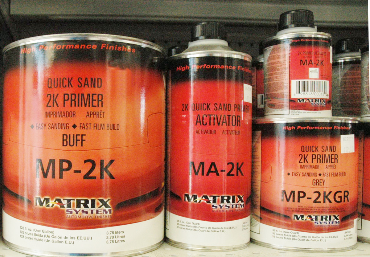 Tip 12: If the vehicle has not been stripped bare or if there are reservations about using epoxy primer, then a conventional primer-surfacer is in order. In most cases, these products are compatible with the existing, cured finish of the vehicle. Be sure that the primers and finish coatings you use are compatible. The higher the build, the more solids it contains, resulting in a thicker the primer coat.