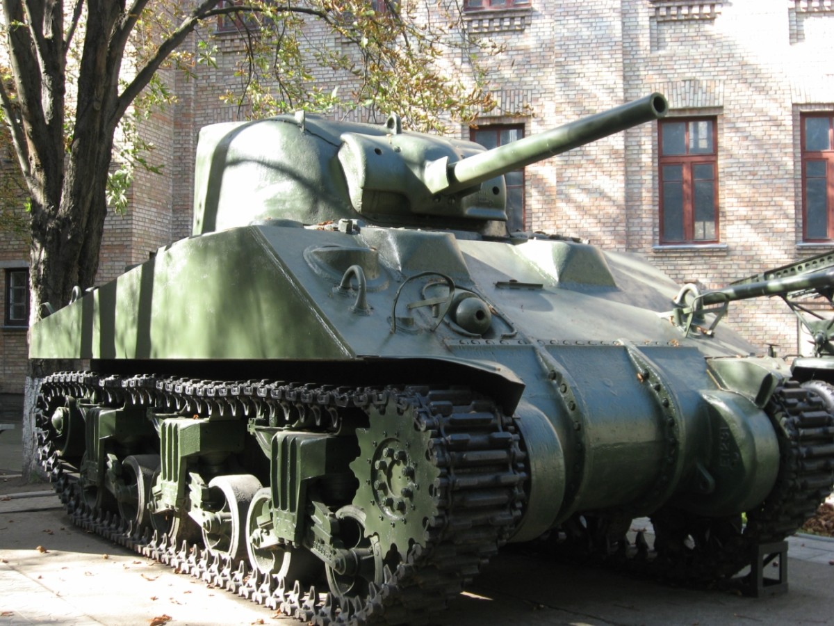 The restored tank on display