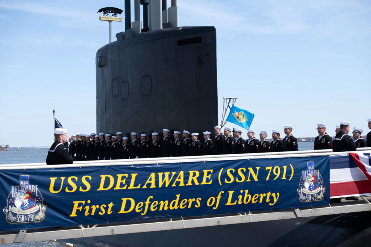 President of the United States Joseph R. Biden, Jr., and First Lady Jill Biden, the ship sponsor, celebrated the commissioning of the Virginia-class fast attack submarine USS Delaware (SSN 791) Saturday, April 2, in a ceremony in Wilmington, Delaware.