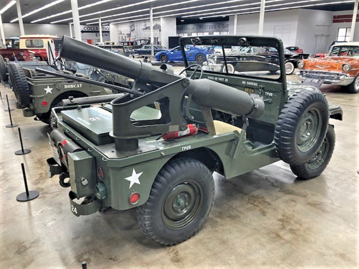 Military vehicles on display included 1952 M38A1D Willys jeep with Davy Crocket launcher owned by CSM (Ret) Lowell May and Janice May of Manhattan, Kansas.