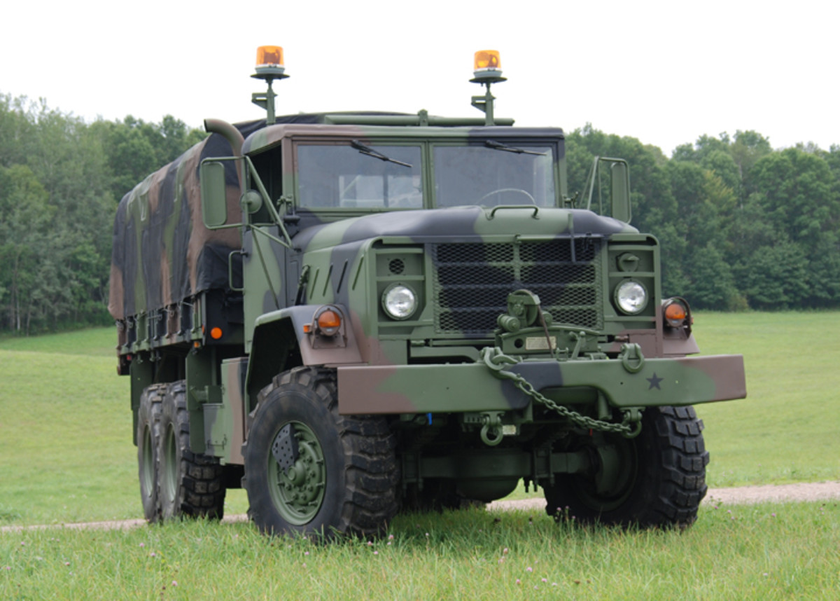 Standard-length, winch-equipped trucks with drop-side cargo beds were designated M925. This 1986 AM General M925A1 5-ton was restored from the frame by Brad Holcomb.