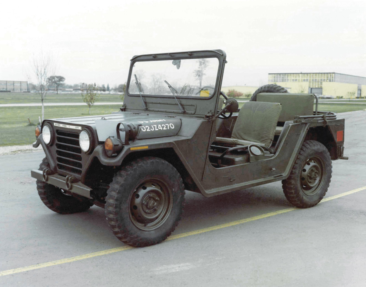 Produced in the Main Plant beginning 31 January 1972 was the M151A2. The scooped front fenders are the defining visual identifier that distinguishes the M151A2 vehicles from the earlier M151 and M151A1 trucks, although several other changes were made as well.