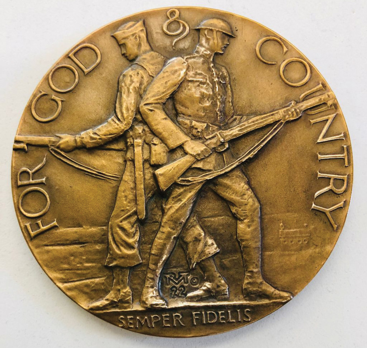 The obverse of the first American Legion School Award is considered by some to be the loveliest of all American Legion School Awards.
