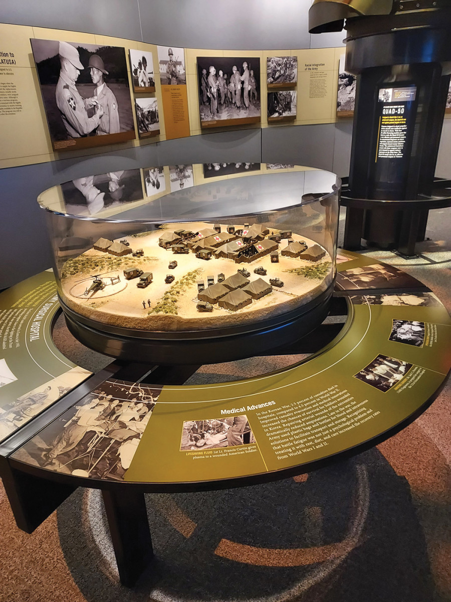 Even in the era of video monitors and touchscreens, visitors will still be impressed by the museum’s scale dioramas, including this one of a M.A.S.H. camp in Korea.
