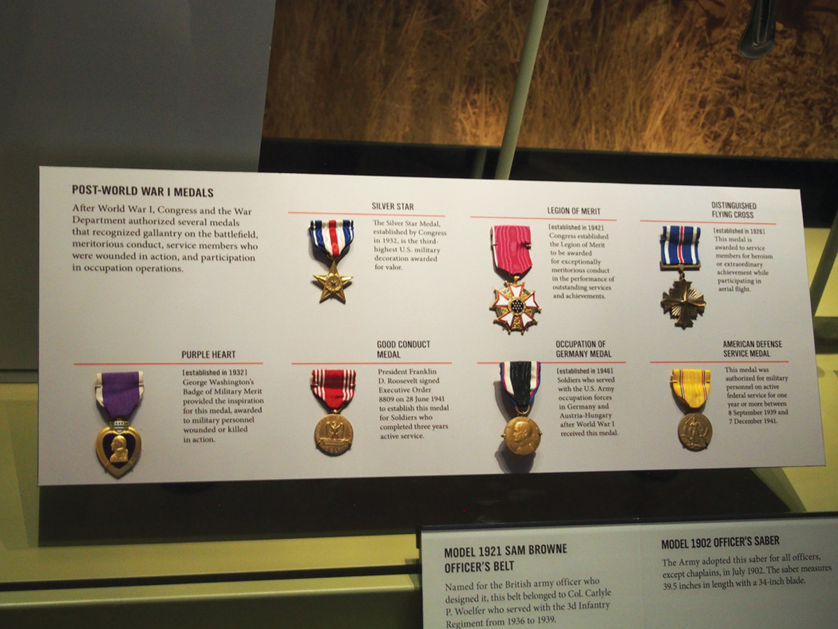 A number of displays of current past medals are featured at the museum.