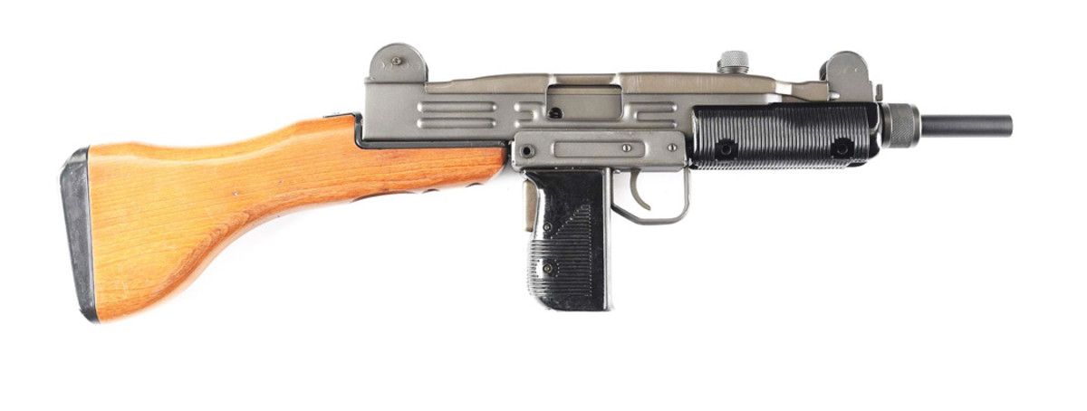 Israeli Military Industries Uzi Model A submachine gun, 9mm para, one of approximately 20 known, highly sought after. Provenance: J.R. Moody collection. Sold for world-record $73,800