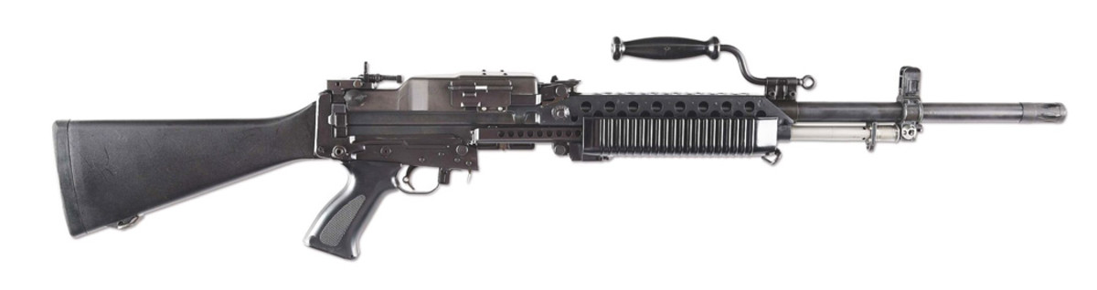 Knights Armament Co., Stoner Model 63A belt-fed machine gun, originally designed in 1963. Provenance: J.R. Moody collection. Sold for world-record $172,200
