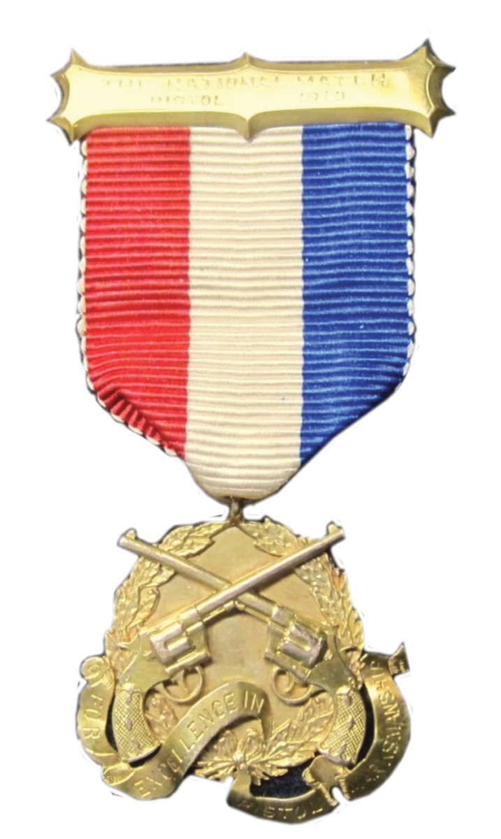Coffin's 1910 National Revolver Match Medal for his third place score.