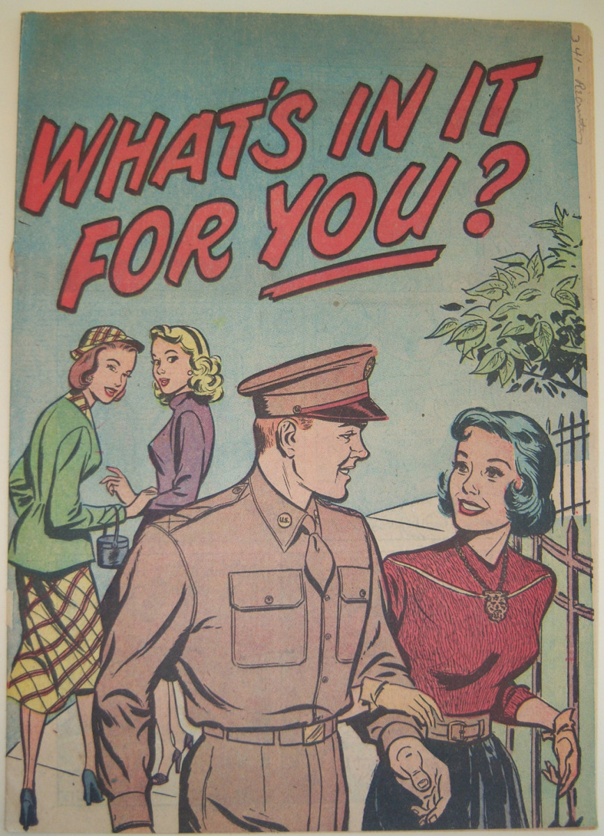The comic book “What’s in it For You?” that carefully shows a young man’s personal journey from a selfish high school football player to a proud member of his local National Guard unit with the help of his girlfriend.