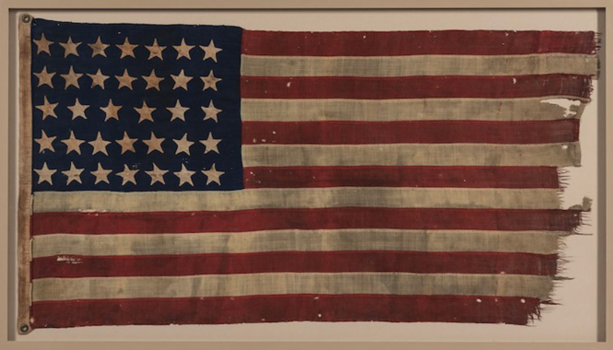 Civil War Monitor Catskill 35-Star Flag