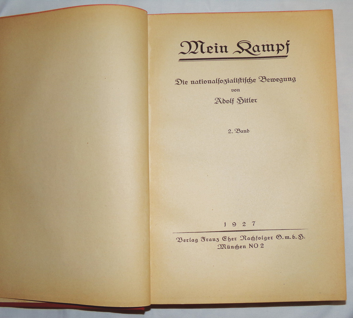  2nd volume, 1st printing 1927 Mein Kampf