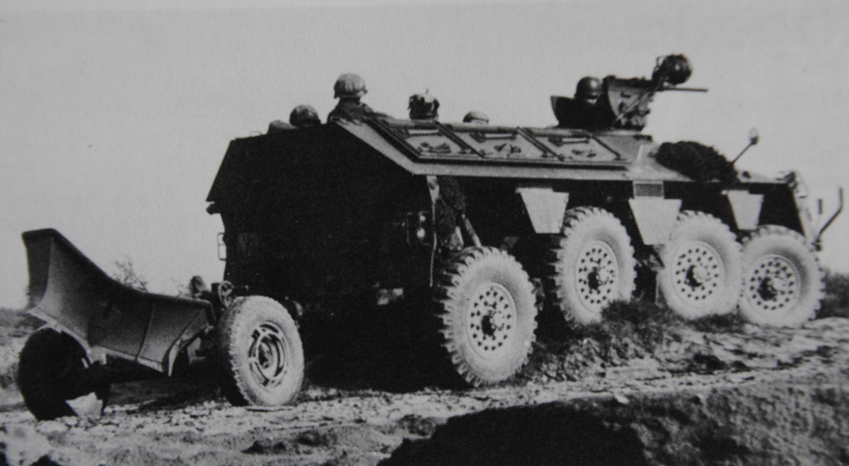 This PW-MT version is towing a 120mm Brandt mortar and armed with a .50-caliber machine gun for self-defense.
