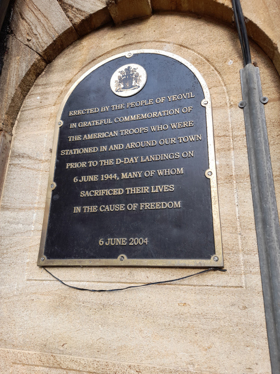 This plaque was placed outside Lloyds Bank in Yeovil.