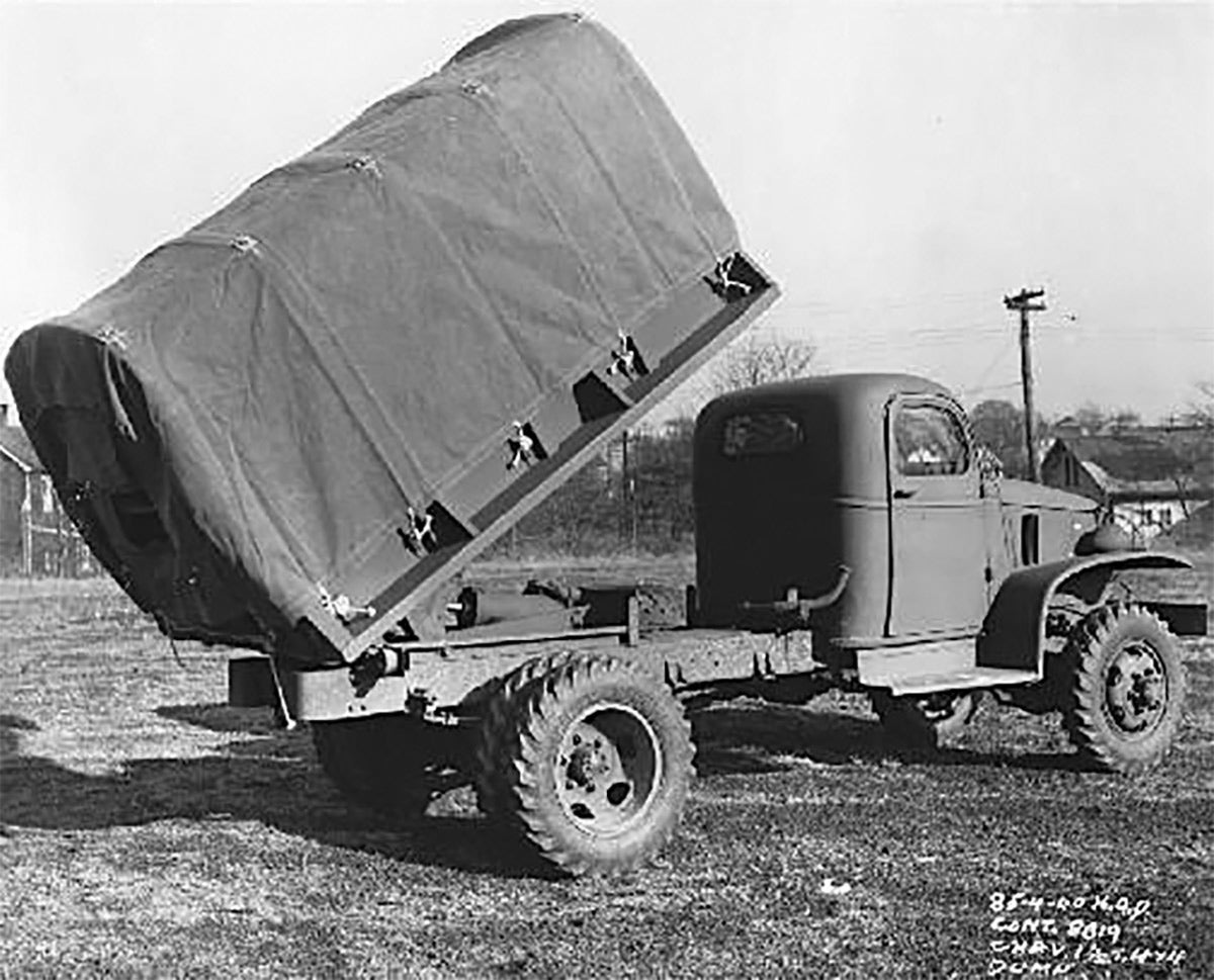A dump truck (tipper) variant, which could also serve as a troop/cargo truck.