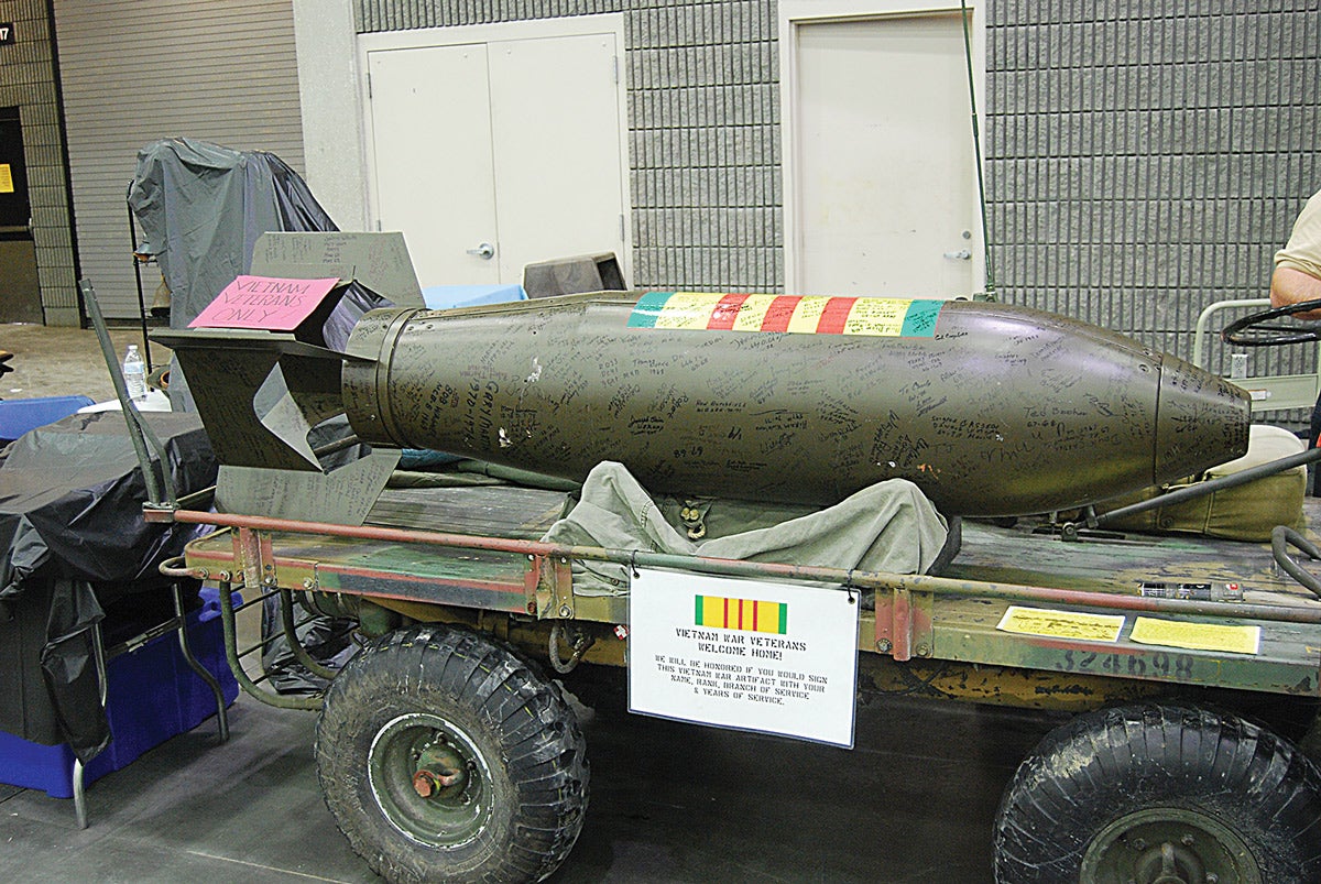This was the bomb – which was signed by veterans of the Vietnam War.