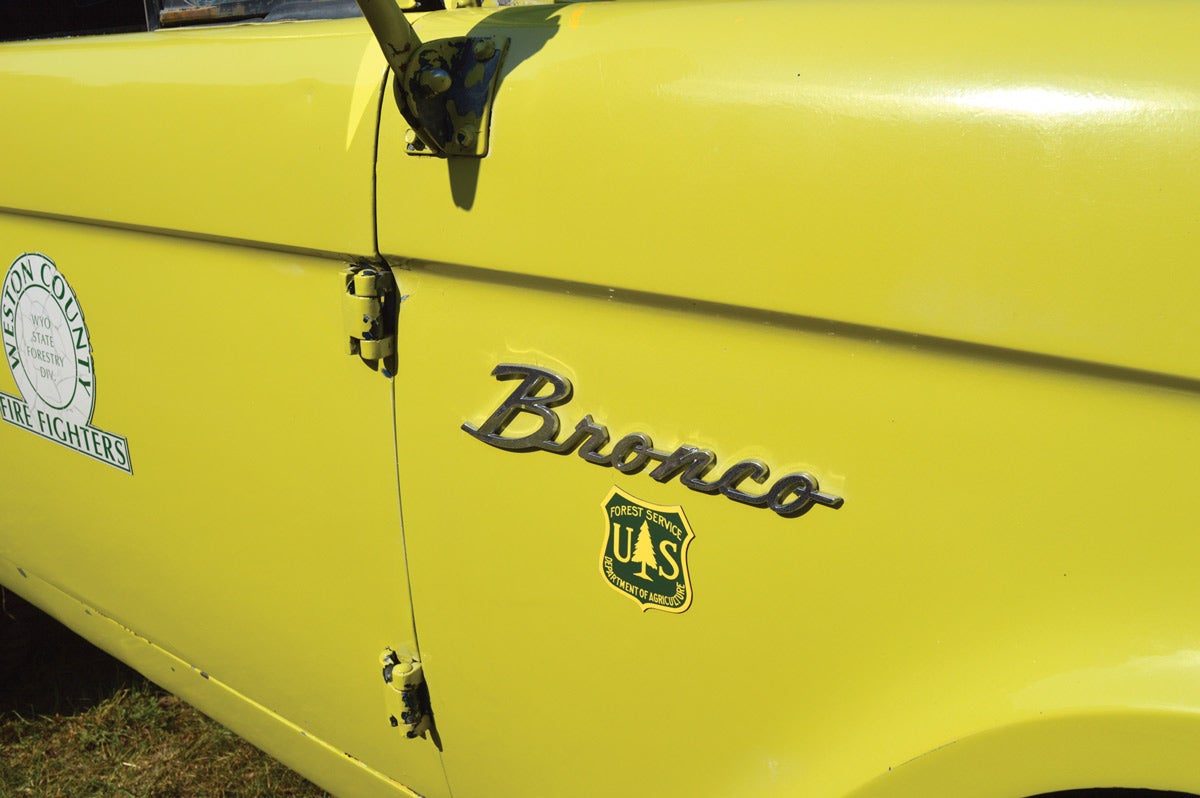 A U.S. Forest Service emblem on the front fender.