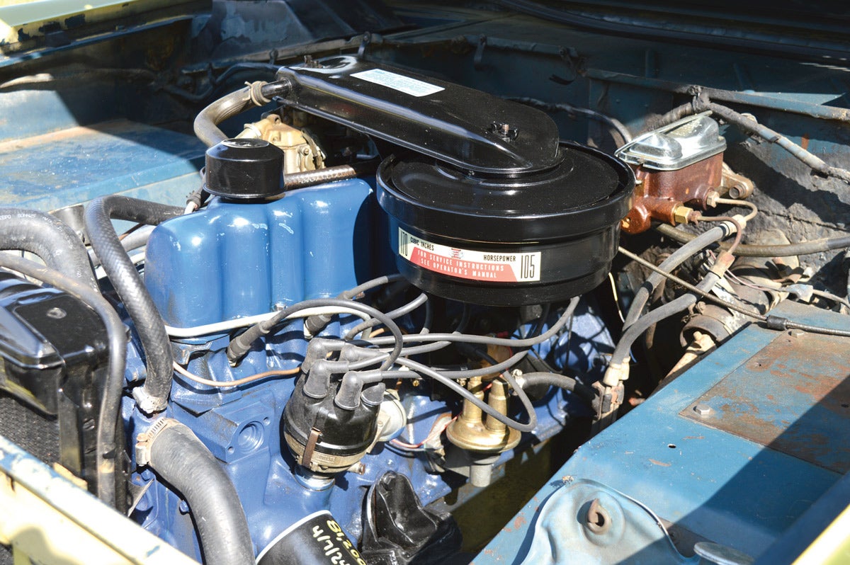 The 1967 Bronco is powered by a 170-cid six-cylinder backed by a three-speed manual transmission.
