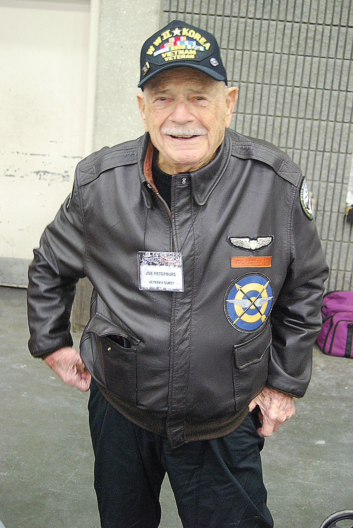 Joseph Anthony Petersburs served in the 55th Fighter Squadron, 20th Fighter Group, during the Second World War, piloting a P-51 Mustang. On April 10, 1945, he shot down Walter Schuck’s Me 262 jet fighter. Petersburs later flew 76 missions over North Korea (MiG Alley) and served as a staff operations officer responsible for Command and Control during the Vietnam War.