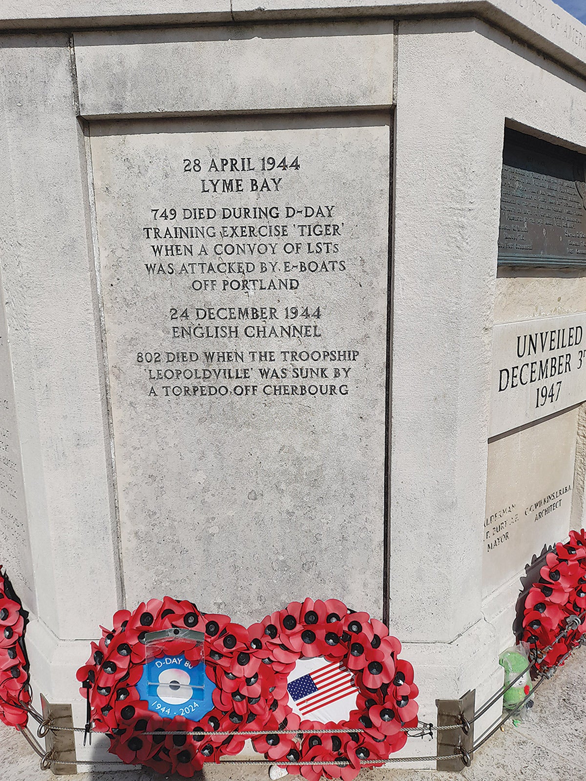 The Wessex Memorial also commemorates two other tragic losses.