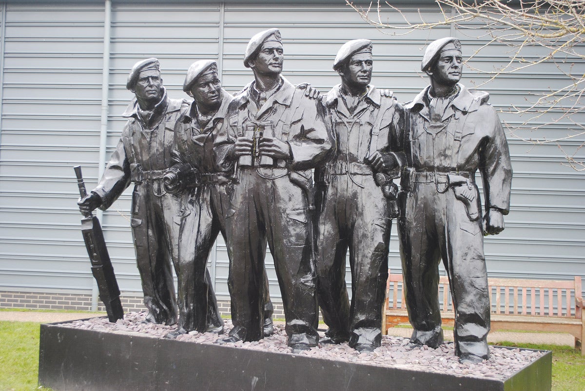The Tank Museum features this memorial depicting a typical tank crew from WWII.