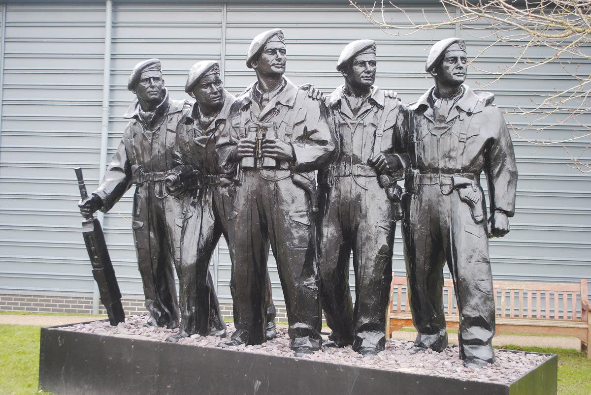 The Tank Museum features this memorial depicting a typical tank crew from WWII.