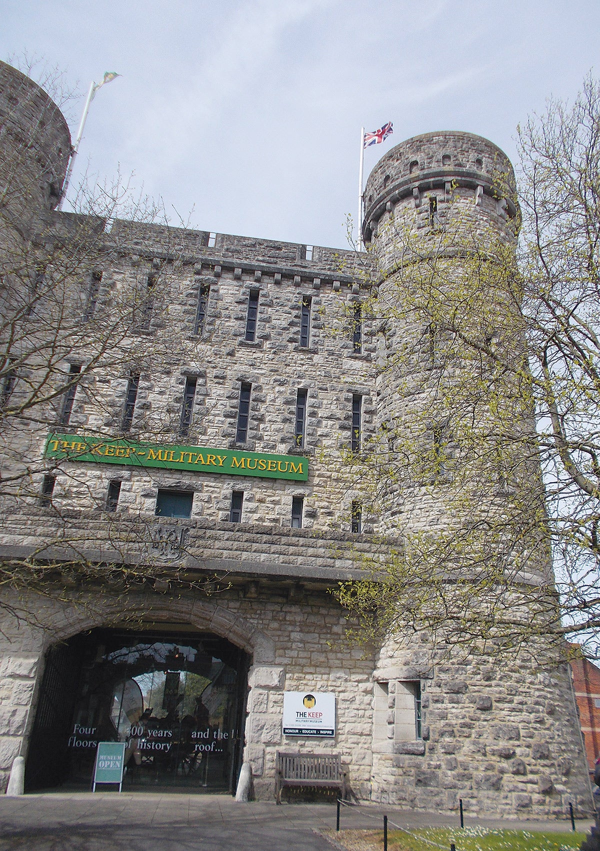 Including the ground floor, The Keep Museum covers four levels and the view from the roof is marvelous.