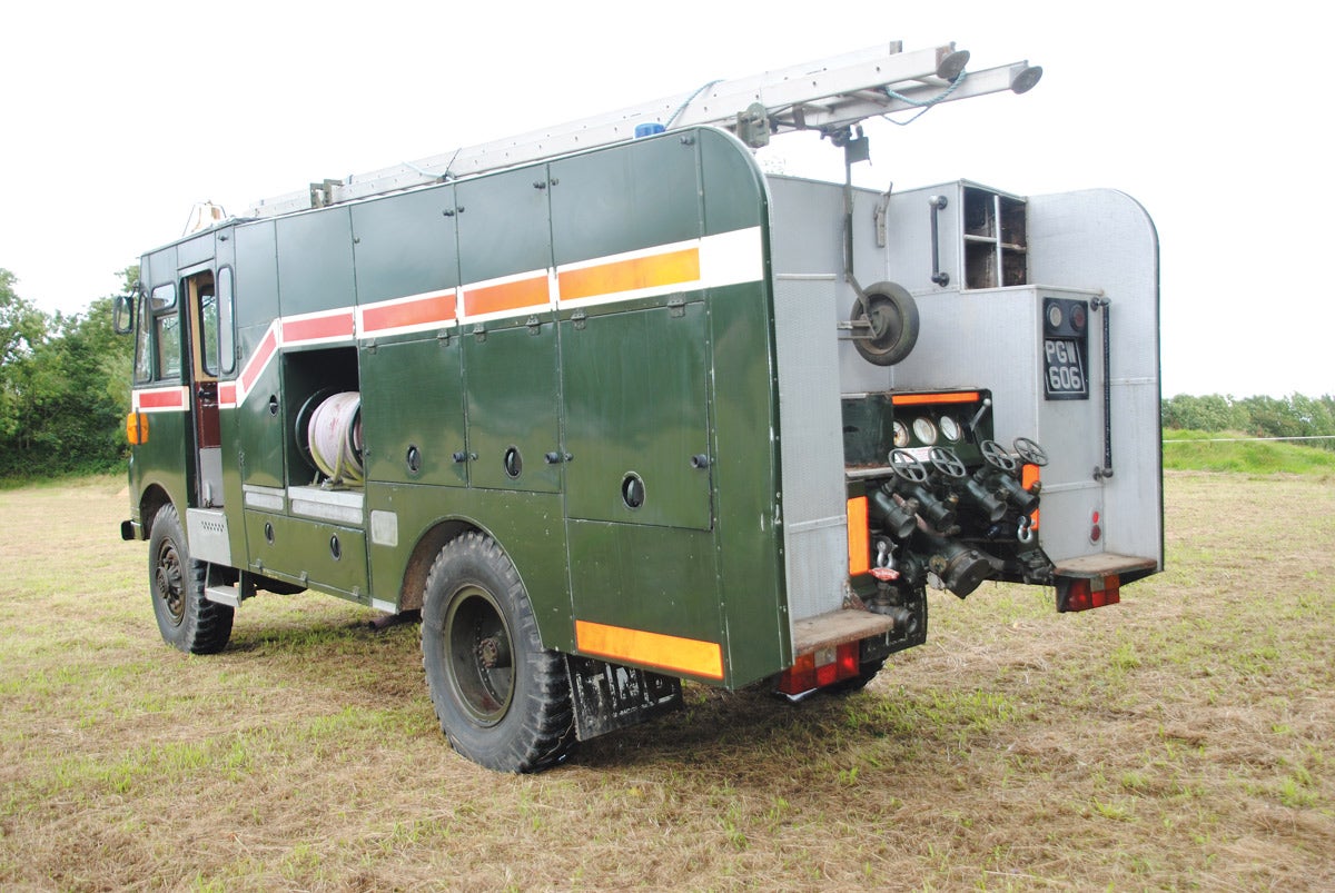 Fully self-contained, the Green Goddess was an overall solid design. The side panels cover the stowage compartments where ancillary kit was kept along with the Coventry-Climax pump. A good solid, reliable vehicle the Green Goddess provided sterling service.