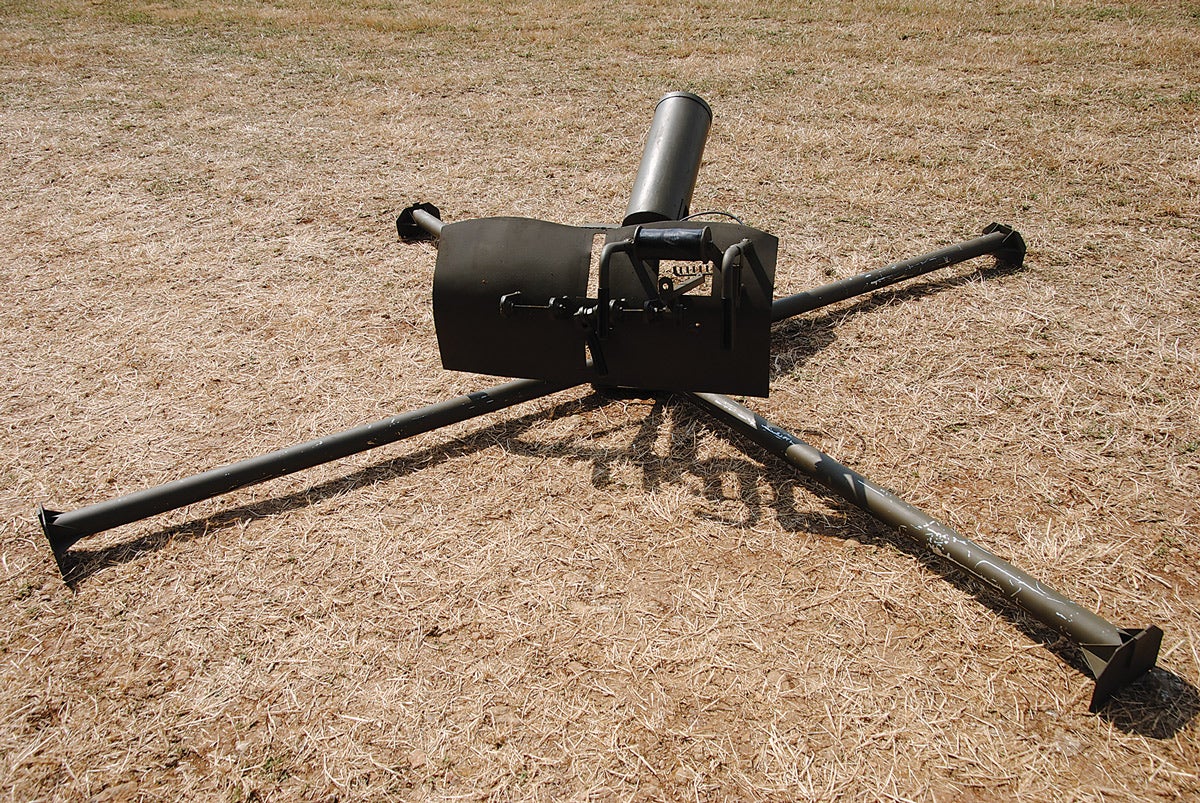 Very few Blacker Bombards exist, but this faithful replica shows what is available to re-enactment groups to use in displays at public shows.