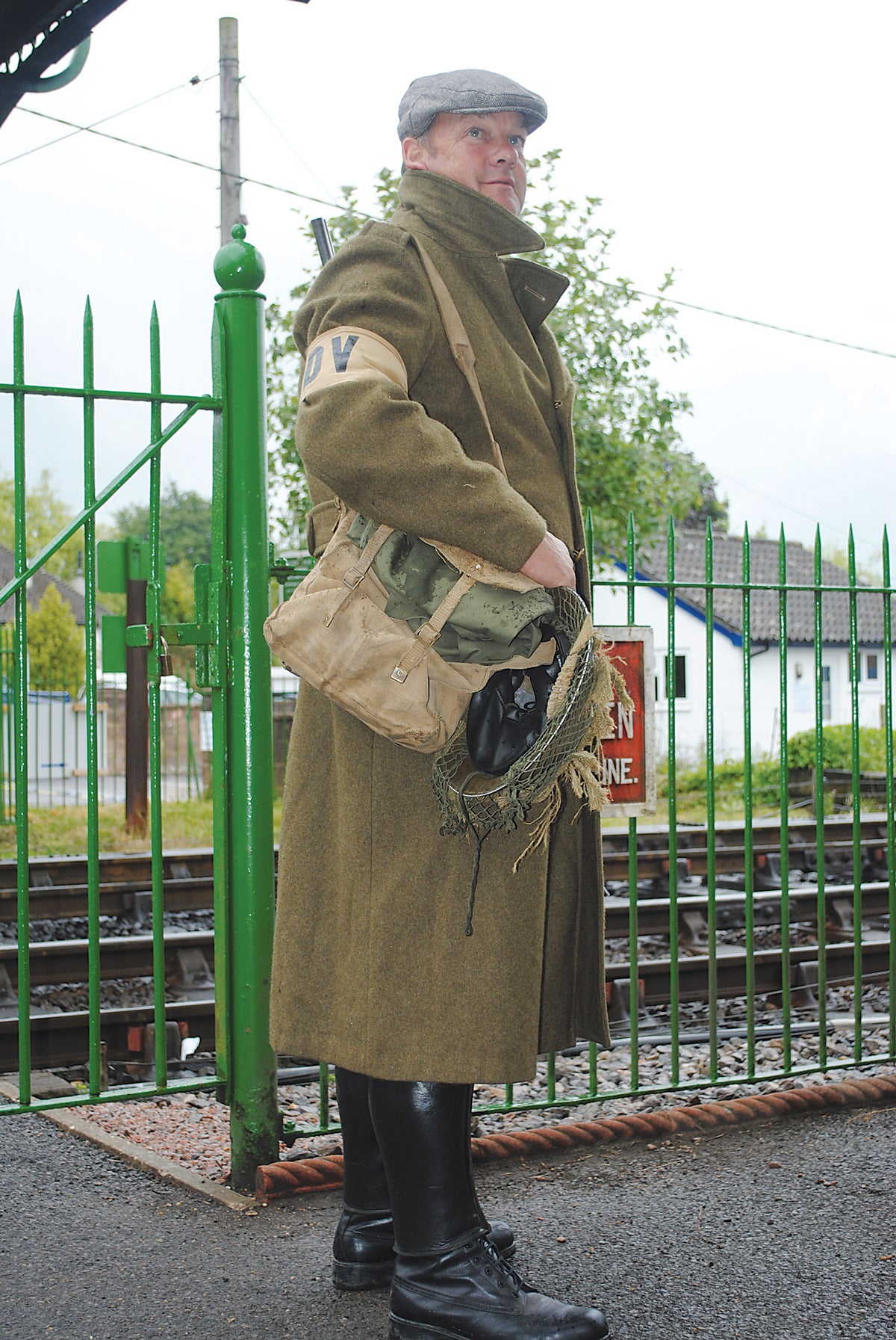 A re-enactor wearing an LDV armband of the type worn during the early days.