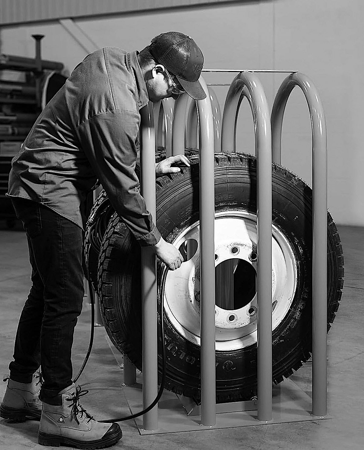 Do you need a safety-cage? There’s no doubt that having one would be the ultimate in safety, although I’ve never used one myself. I prefer to carefully examine all wheel components for proper fit and condition and then watch carefully, making sure everything seats how and where it should as I inflate the tire. I have occasionally parked a vehicle over the wheel assembly whenever there was any uncertainty. 