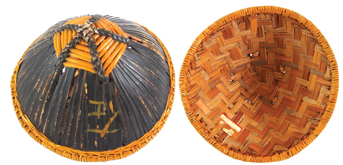 A late Qing Dynasty dóulì conical hat, the only “helmet” widely used by the Imperial Chinese Army.