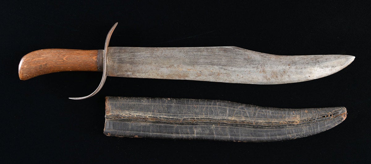 Lot #3052, a very impressive and large Confederate Side Knife from a Texas estate, was estimated at $2,000-4,000 and sold for $6,050.