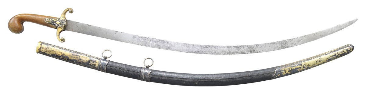 Lot #3186, a Tanzimat-era Ottoman Shamshir, was estimated at $500-800 and sold for $3,325.