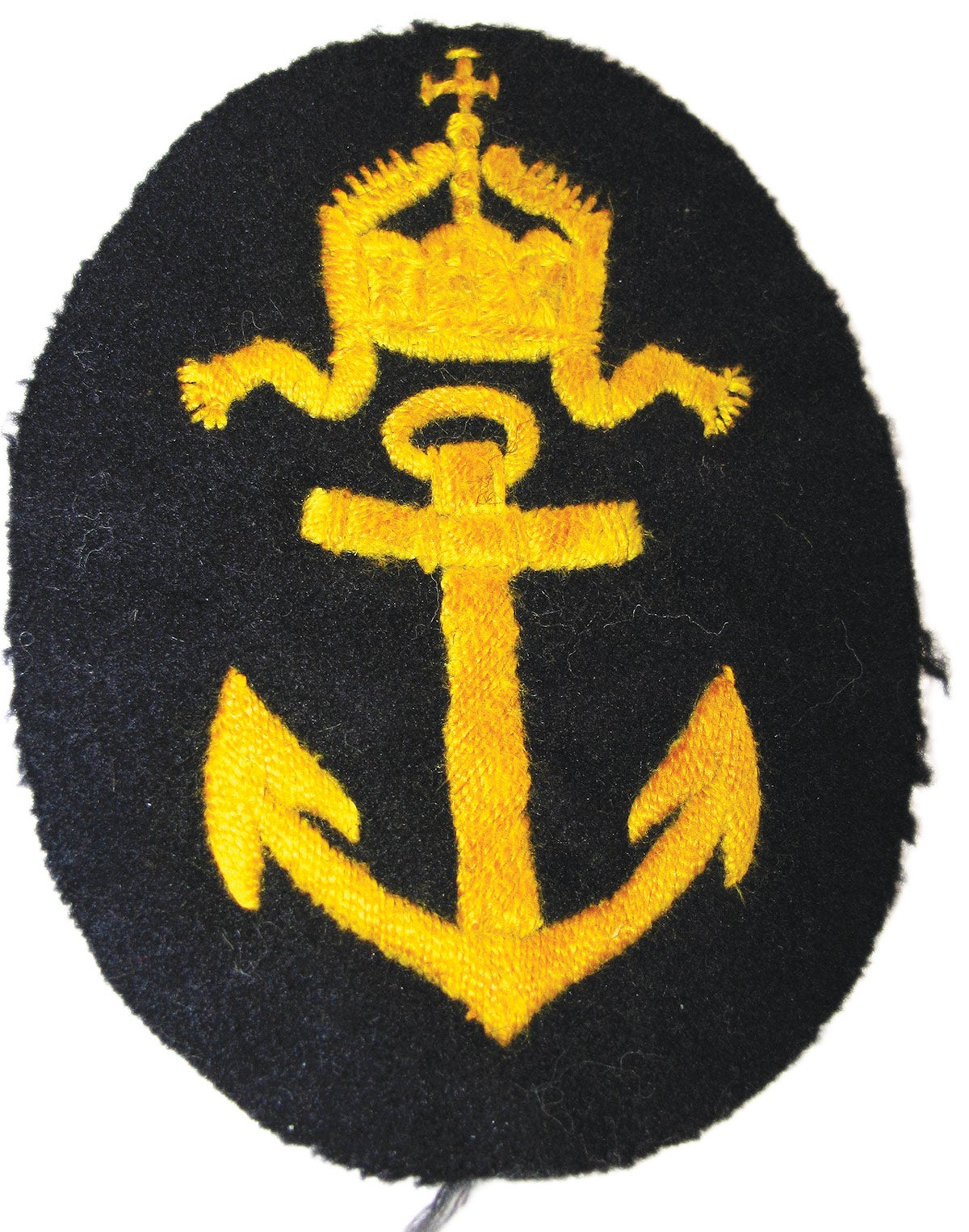 A WW1 Kaiserliche Marine boatswain patch to be worn on the uniform upper arm.