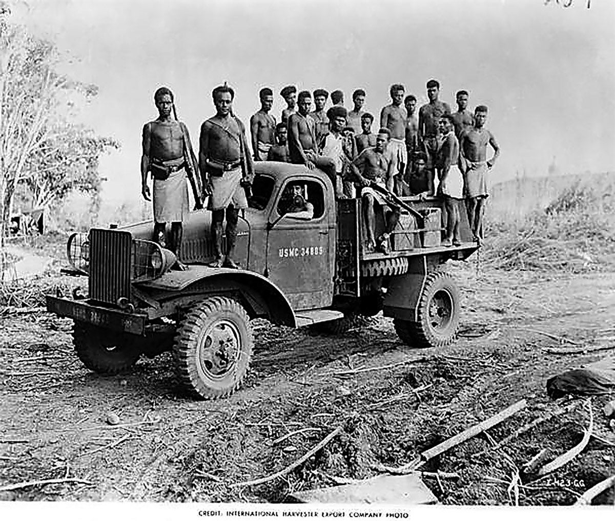 While 1 1/2-ton tactical trucks were already being supplied as the Chevrolet G-506 and Dodge WC-63, it was also one the most useful sizes of vehicle and most of them were going to the Army, with only the Ford GTB “Burma Jeep” going to the Navy and Marines. IHC supplied approximately 36,320 M-3-4 1 1/2-ton trucks to the Navy and Marines.