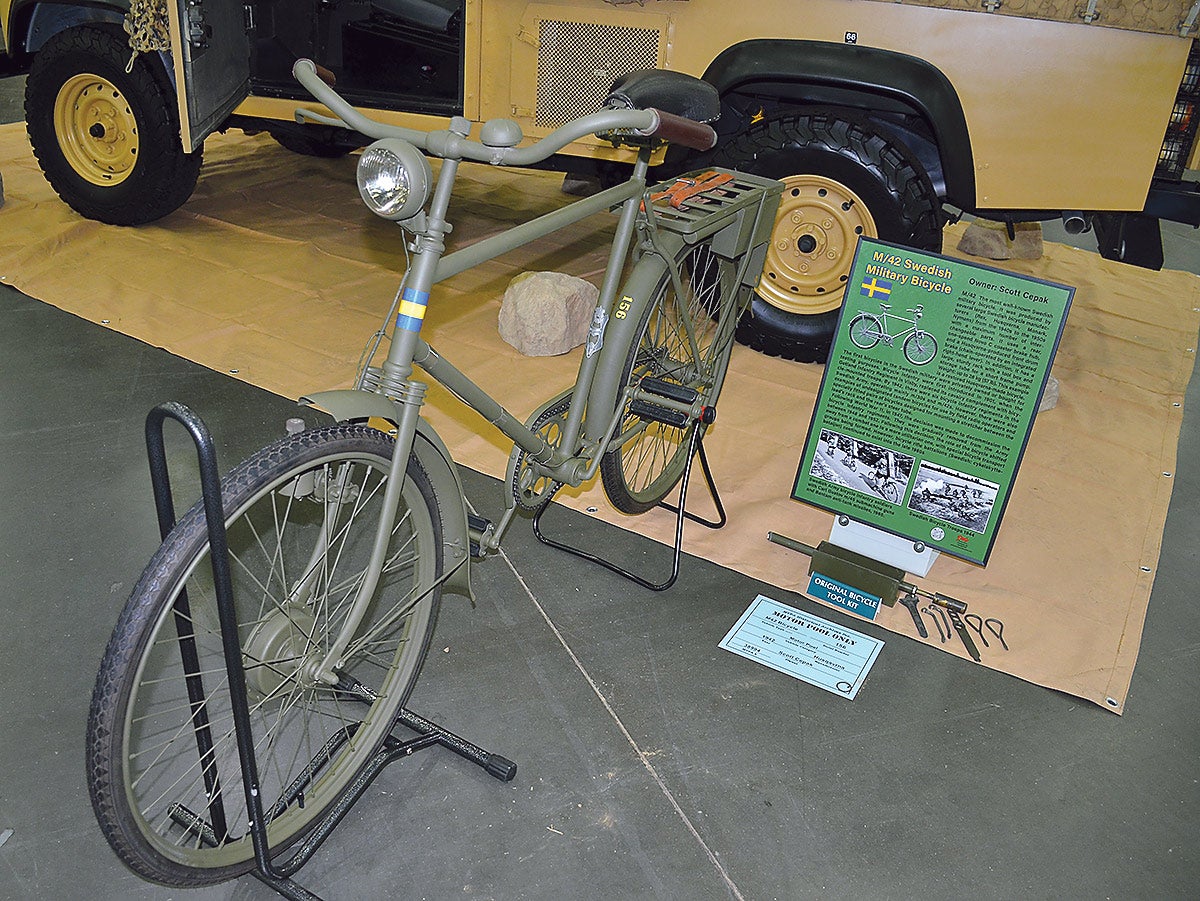 A 1942 Husqvarna M42 Swedish military bike, owned by Scott Cepak. Another gold medal winner.