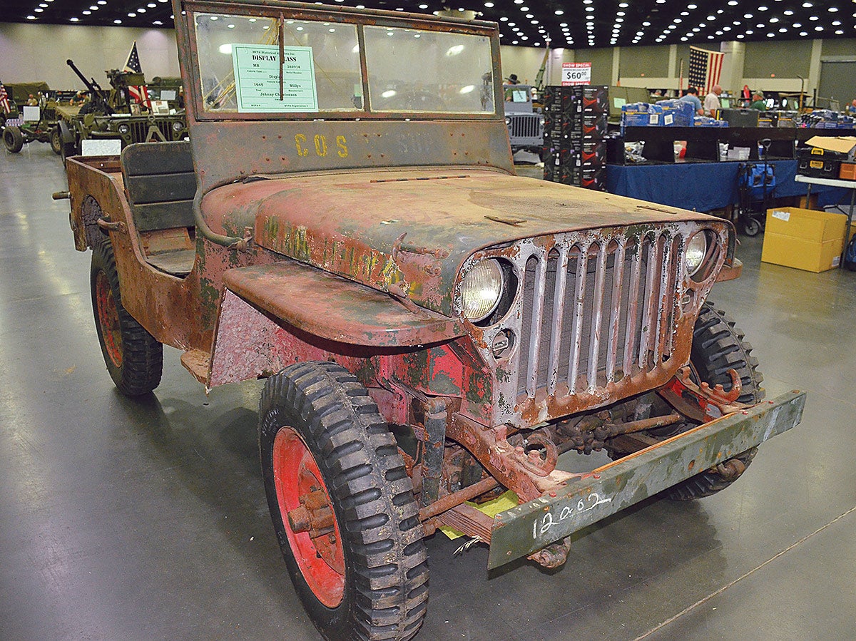 Johnny Christenson proudly showed his well-worn Marine 1945 Willys MB.