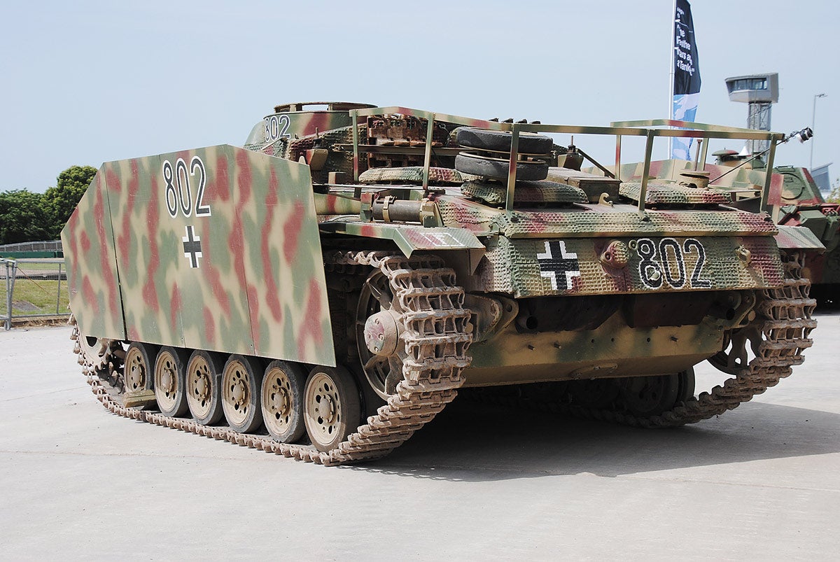 The framework over the rear engine deck area allowed other items to be carried, such as additional fuel in jerrycans to extend the operational range.